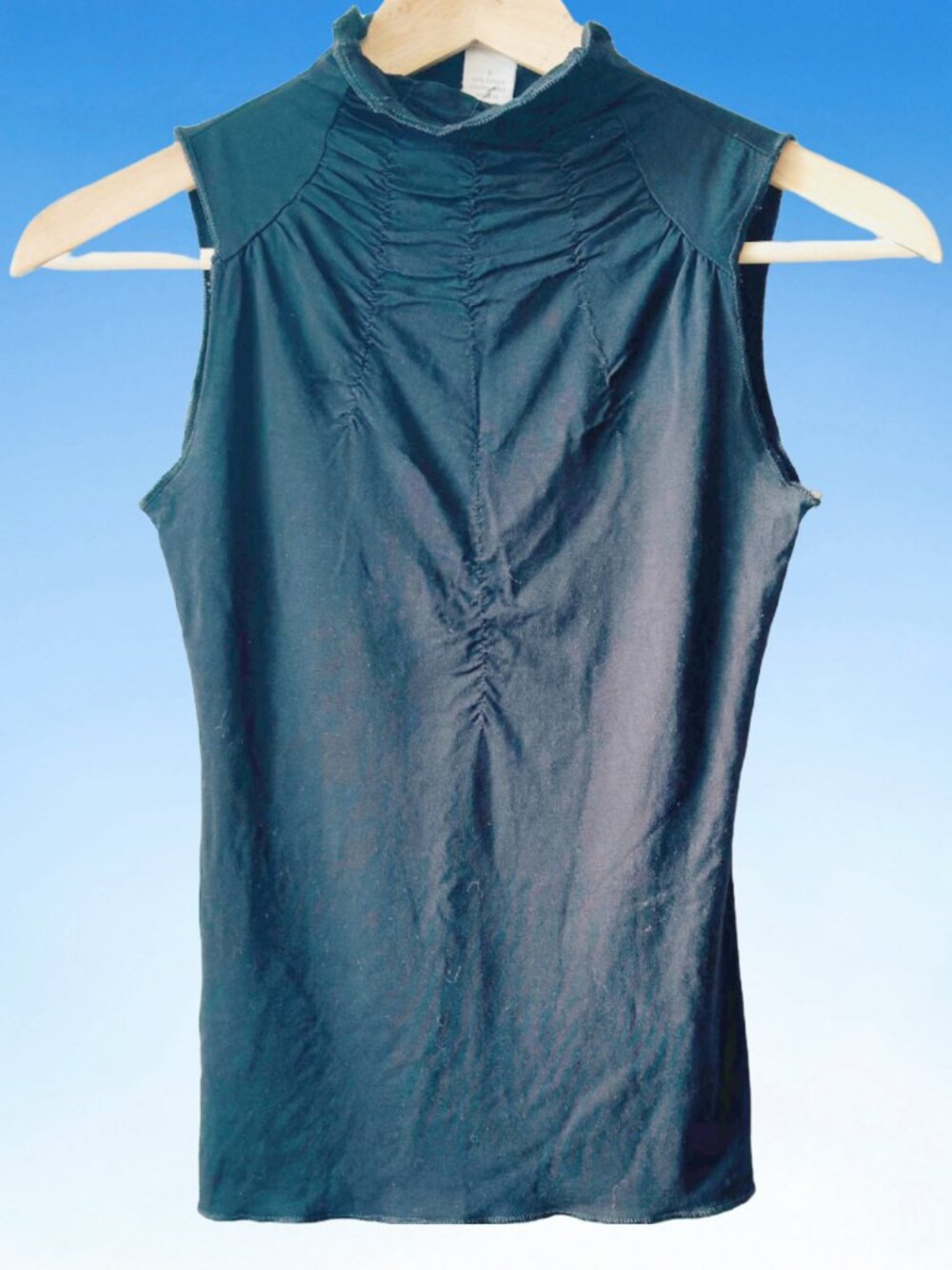 00s H&M Gathered Mock Neck Tank, Sz 6 (S)